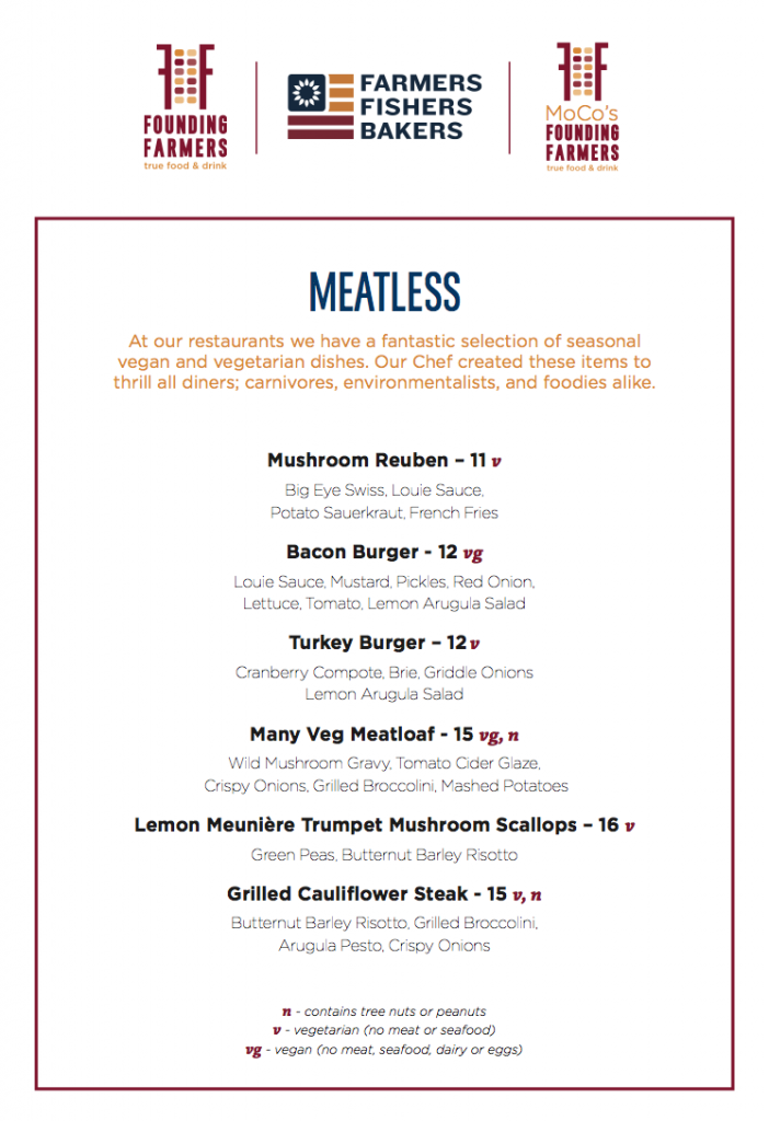 Meatless Menu