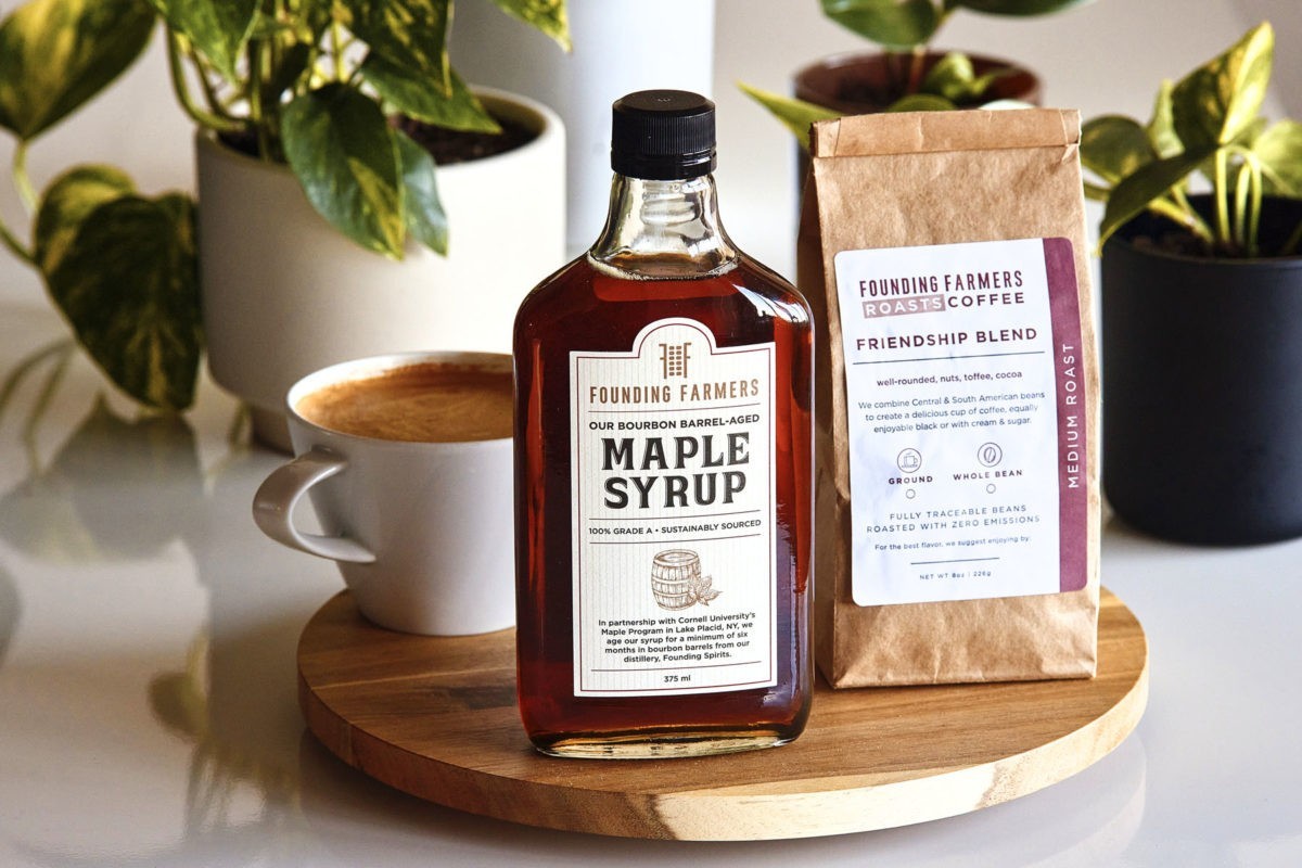 Founding Farmers Bourbon Barrel-Aged Maple Syrup & Founding Farmers Coffee